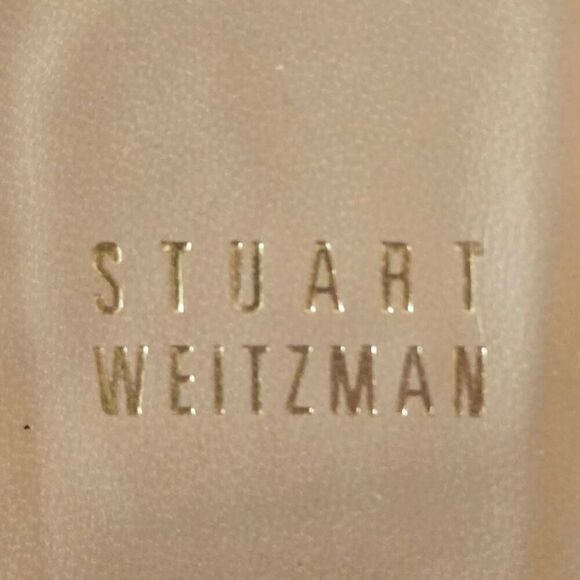 Stuart Weitzman Womens Metallic Leather Kitten Heel Sandal 8.5 - Picture 4 of 11
